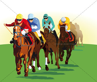 Galloping horse racing