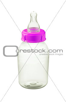 baby milk bottle isolated on white