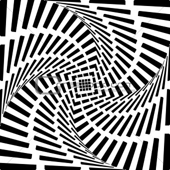 Design heart twirl movement illusion background. Abstract stripe