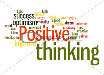 Positive thinking word cloud