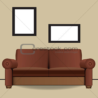 Sofa two places in interior