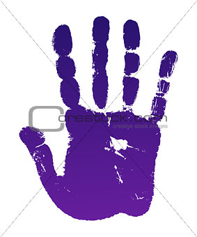 Old man violet hand print
