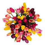 Round bouquet  of tulips flowers