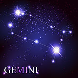 Gemini zodiac sign of the beautiful bright stars
