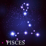 Pisces zodiac sign of the beautiful bright stars