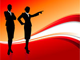 businesswoman executive on abstract red background