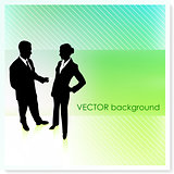 Business Couple on Vector Background