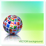 Flag Globe on Vector Background