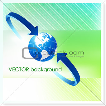 Globe with Arrows on Vector Background