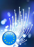 European Union on Fiber Optic Background