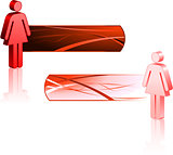 Female Stick Figures with Banners