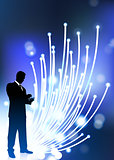 Business communication fiber Optic cable internet background