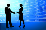 Business greeting background with stock market data