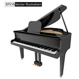 vector illustration gand piano isolated on White background