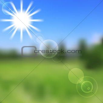 Sunny vector nature abstract design. Gradient mesh