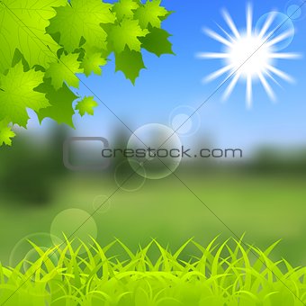 Spring and summer background. Gradient mesh