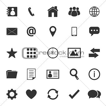 Contact icons on white background
