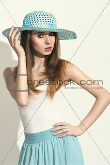 sexy spring woman with hat