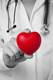 Heart in a doctor's hand