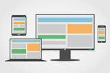 Adaptive and responsive web design icon set