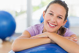 Portrait of a fit woman with exercise ball