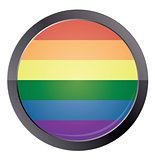 Round button with rainbow flag