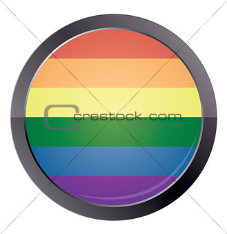 Round button with rainbow flag