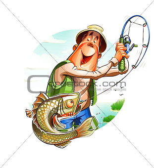 Fisherman and fish