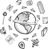 Global tourism doodles