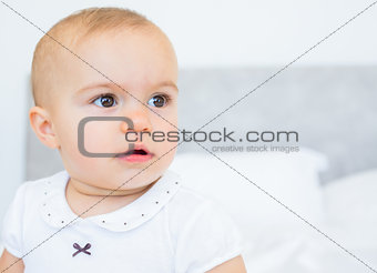 Closeup portrait of a smiling cute baby