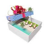 tropical beach in the gift box