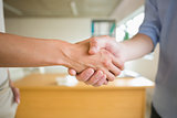 Business people shaking hands in office