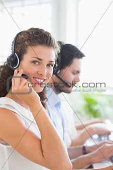 Confident call center operator