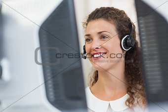 customer service agent working in call center