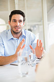 Businessman explaining strategy in meeting
