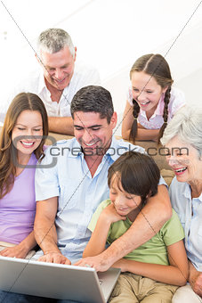 Multigeneration family using laptop