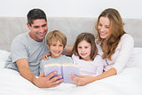 Family reading storybook