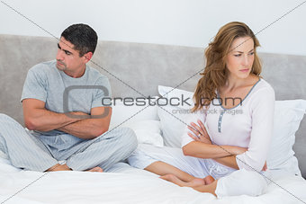 Couple ignoring each other