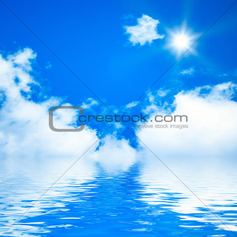 blue sky ocean