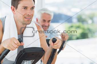 Man using exercise machine