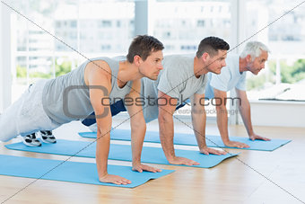 Men doing push ups