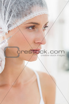 Woman having botox injection