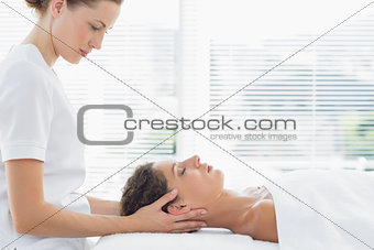 Beautiful woman receiving massage