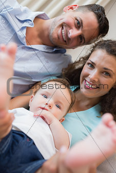 Happy parents with baby boy