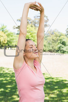 Woman exercising at park