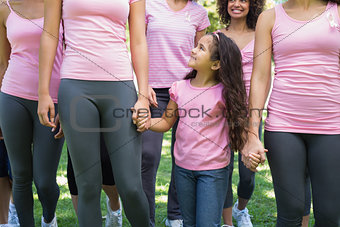 Females participating in breast cancer awareness