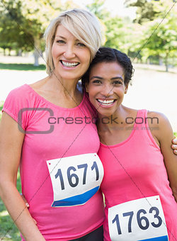 Women participating in breast cancer marathon