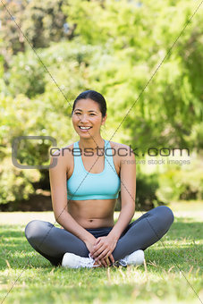 Healthy and beautiful woman smiling in park