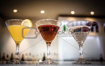 Three cocktails in a row