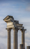Old roman pillars in the  archeological park of Xanten